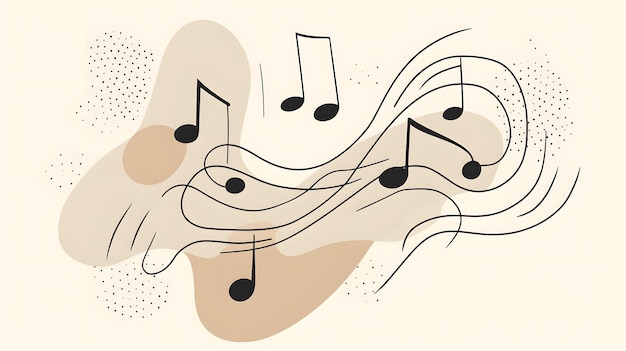 Photo a drawing of a musical note with notes on it