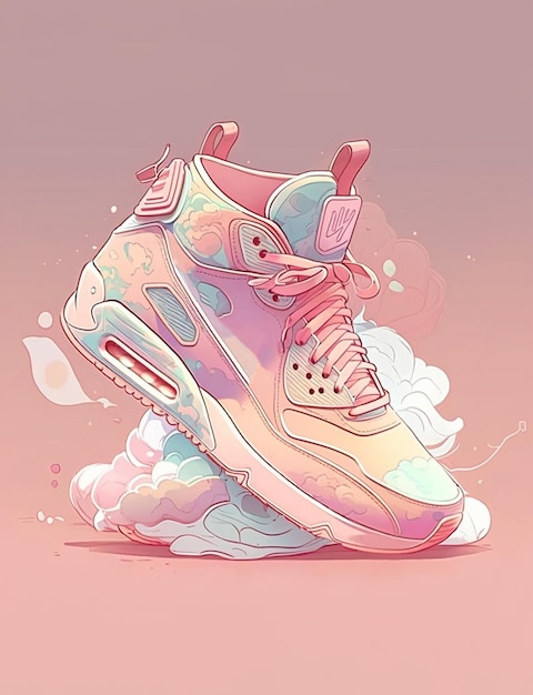 A drawing of a nike air max shoe