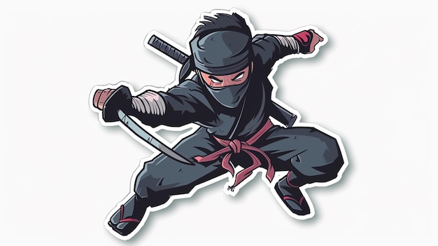 a drawing of a ninja with a sticker that says  ninja