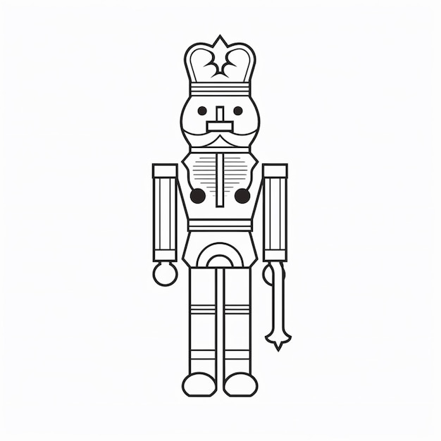 a drawing of a nutcracker with a crown on his head generative ai