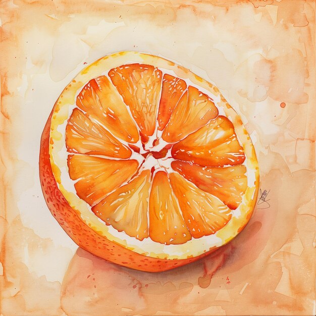 Photo drawing of an orange