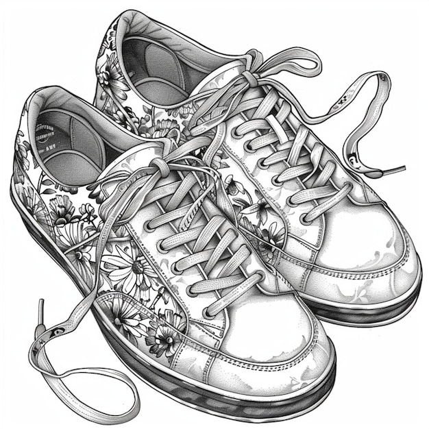 a drawing of a pair of shoes with a design that says quot new york quot