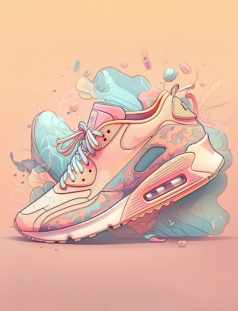 A drawing of a pair of shoes