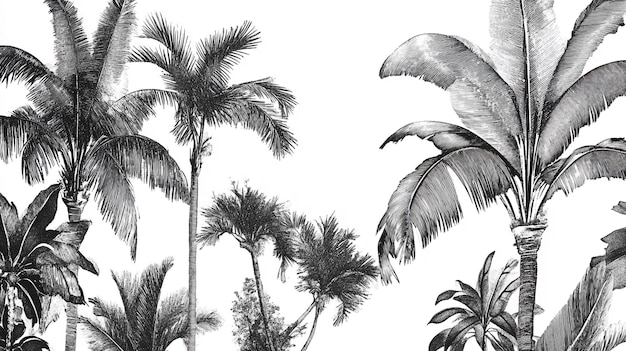 Photo a drawing of palm trees by person