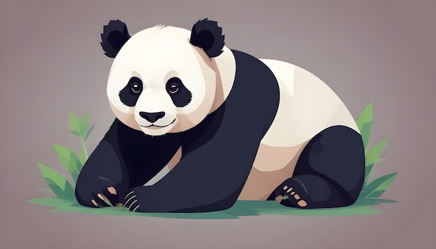 a drawing of a panda laying on the ground