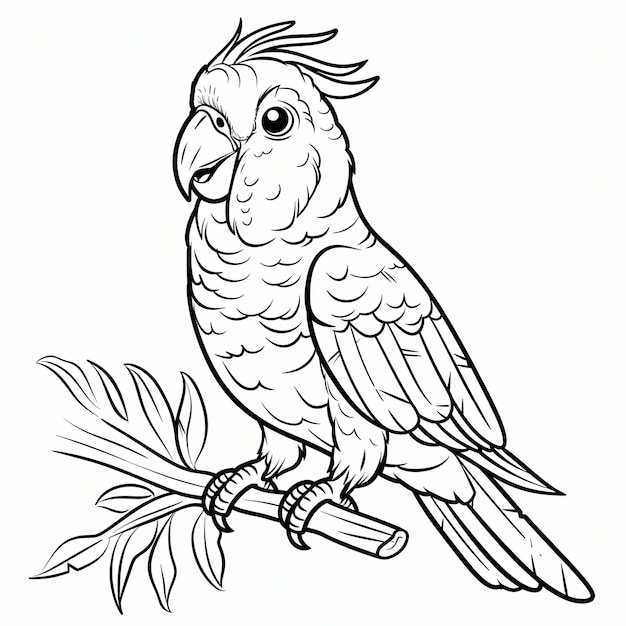 Photo a drawing of a parrot on a white background with a drawing of a parrot on it