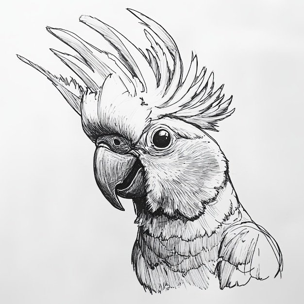 Photo a drawing of a parrot with a beak that says  parrot