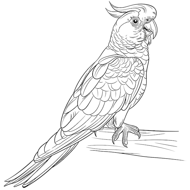 a drawing of a parrot with a black outline and the word the owl on it