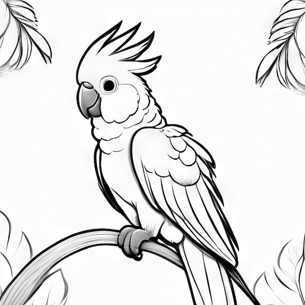 Photo a drawing of a parrot with the words quot parrots quot on it