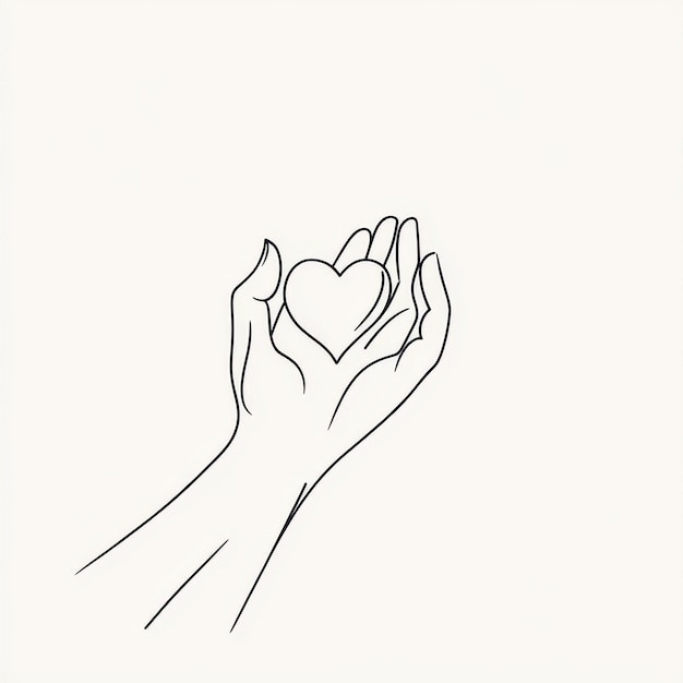 a drawing of a person holding a heart with the words  hands  on it