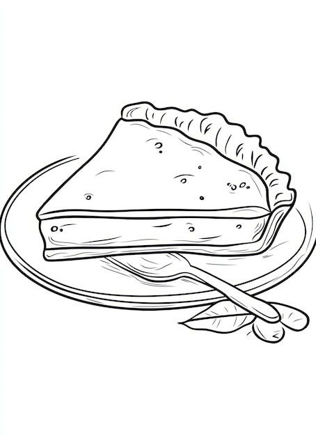 Photo a drawing of a piece of cake with a piece of cake on it