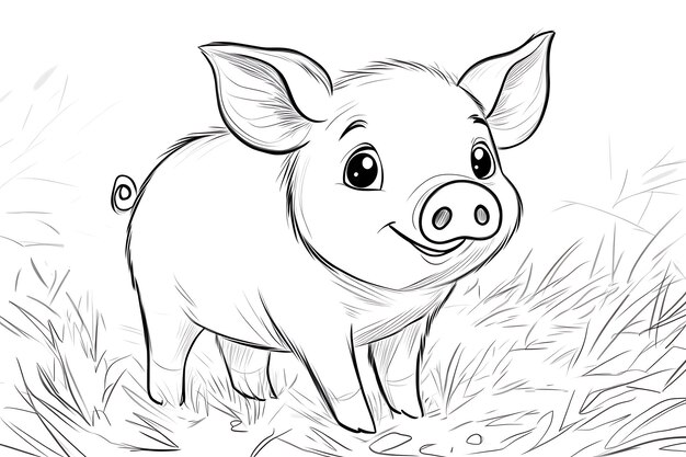 Photo a drawing of a pig that has a letter  p  on it