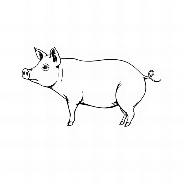 Photo a drawing of a pig that has a pig on it