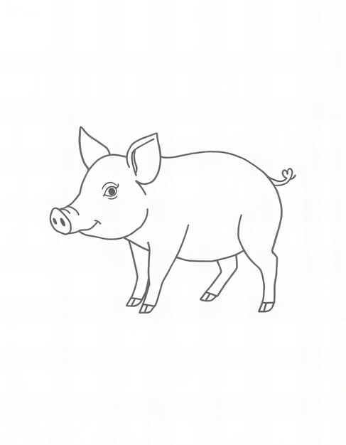 Photo a drawing of a pig with a pig drawn on it