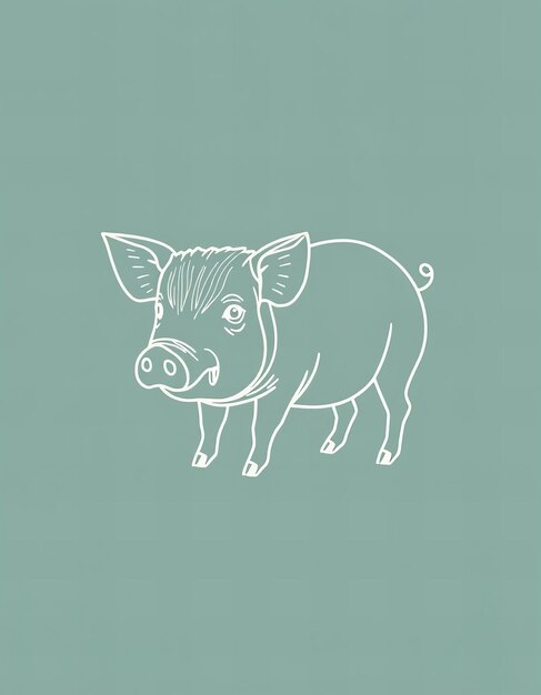 Photo a drawing of a pig with a pig on it