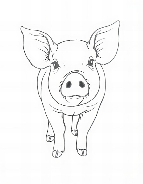 Photo a drawing of a pig with a tag on it