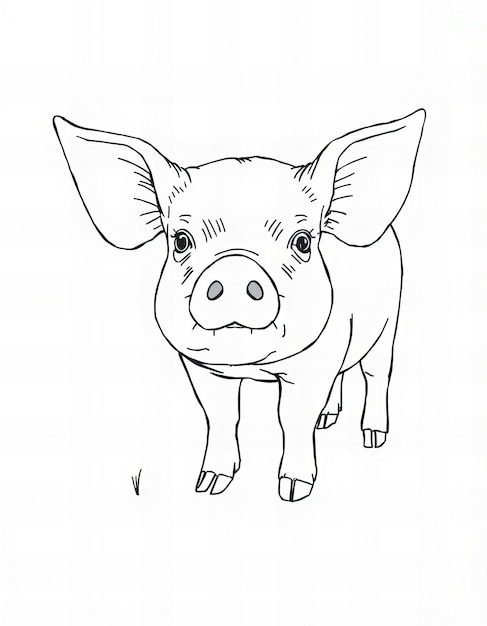 a drawing of a pig with the word pig on it