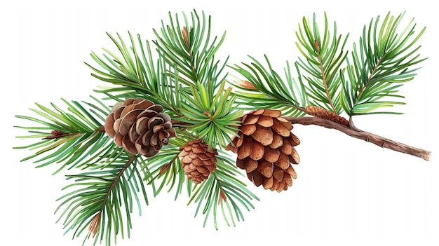 Photo a drawing of a pine cone with pine cones on it