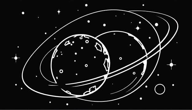 a drawing of a planet with a line drawn on it