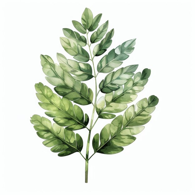 a drawing of a plant with green leaves