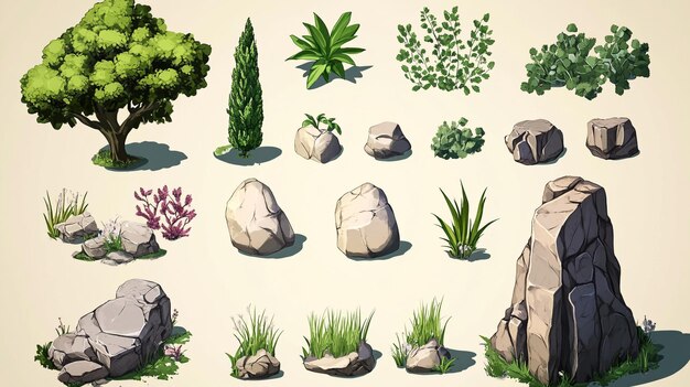 Photo a drawing of plants and rocks with the words quot succulent quot on the bottom