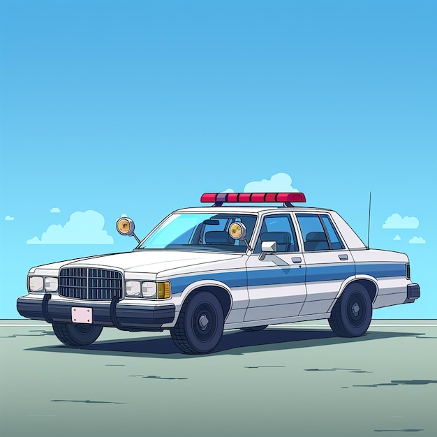 a drawing of a police car with the word police on it