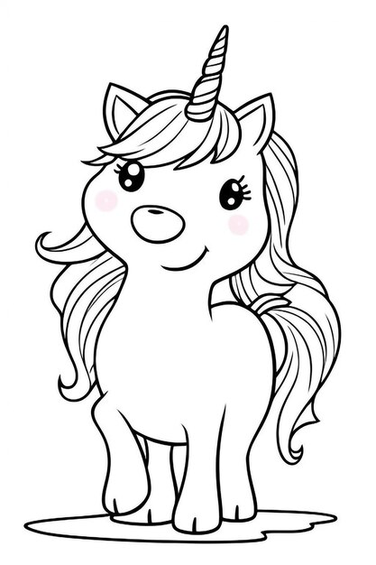 Photo a drawing of a pony with a long tail