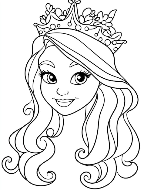 Photo a drawing of a princess with a crown on her head