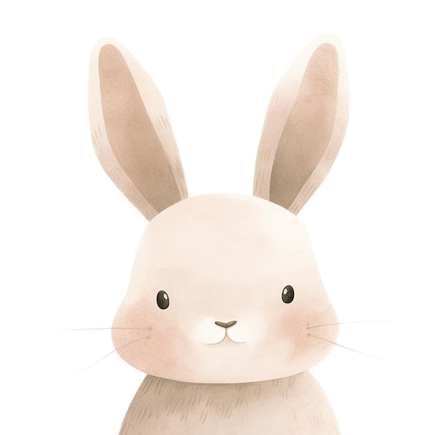 a drawing of a rabbit with a black eye and a white background