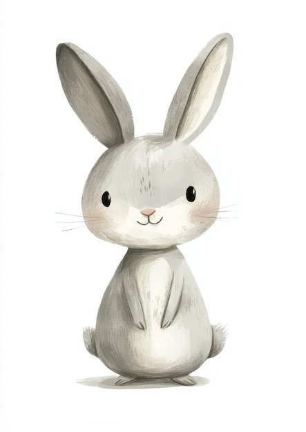 a drawing of a rabbit with a white face and a black eye