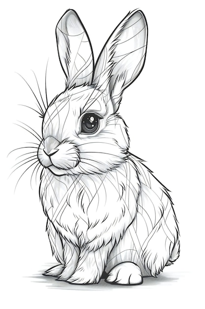 Photo a drawing of a rabbit with a white stripe on its face