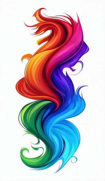 a drawing of a rainbow colored hair