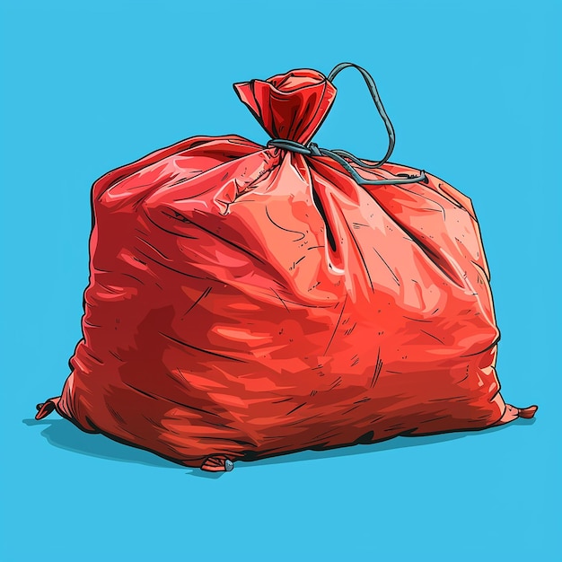 a drawing of a red bag that says quot the word quot on it