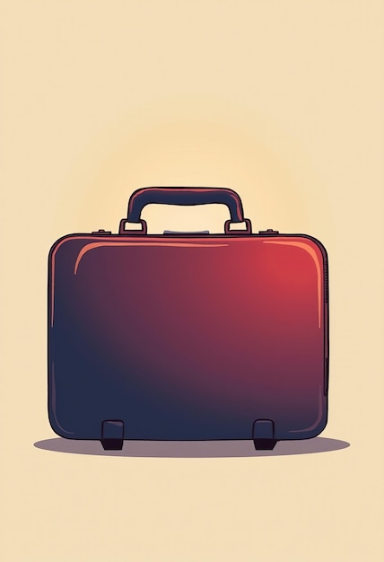 Photo a drawing of a red and blue suitcase with a blue and red design