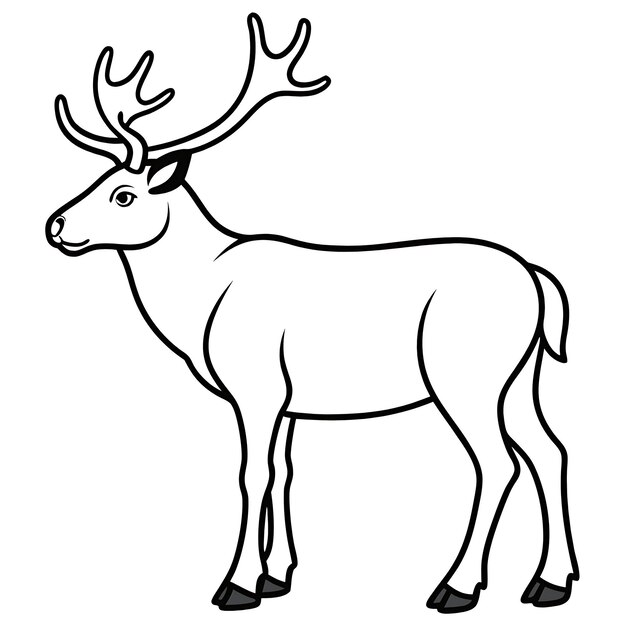 a drawing of a reindeer with a white background