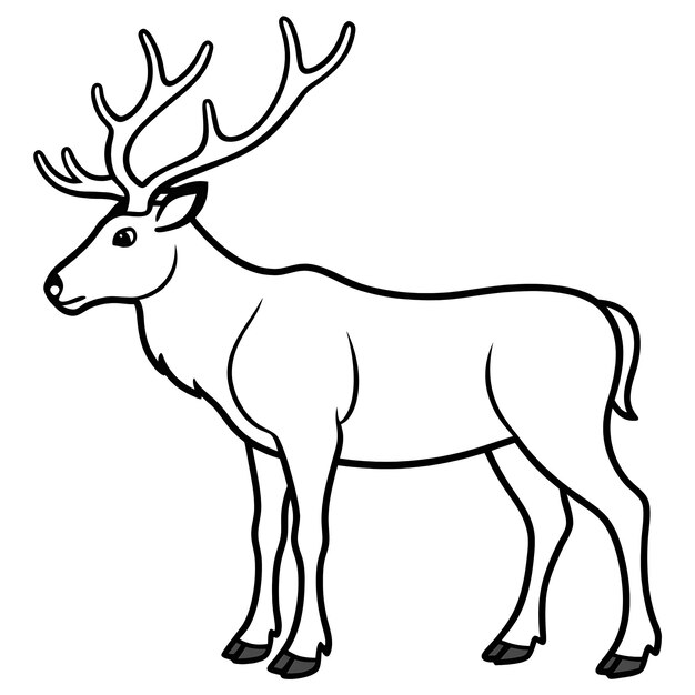 a drawing of a reindeer with a white background