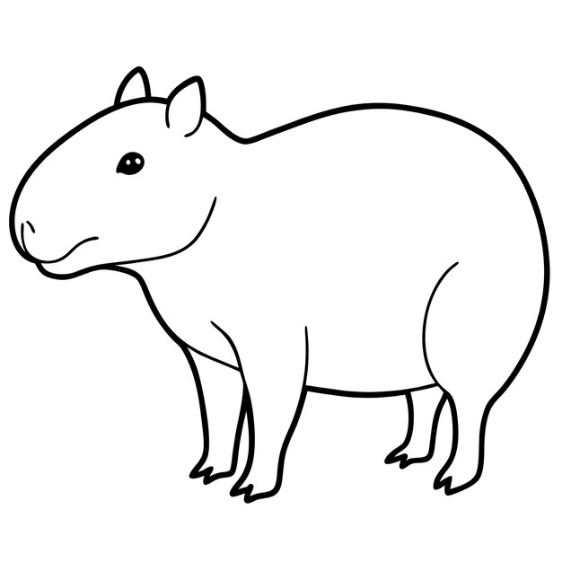 a drawing of a rhinoceros with a black outline