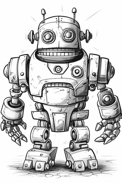 A drawing of a robot