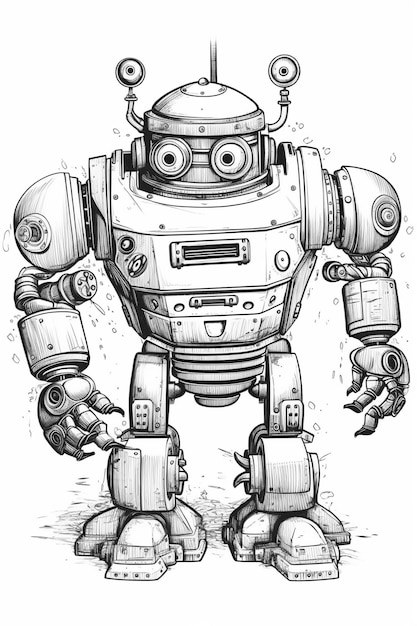 A drawing of a robot