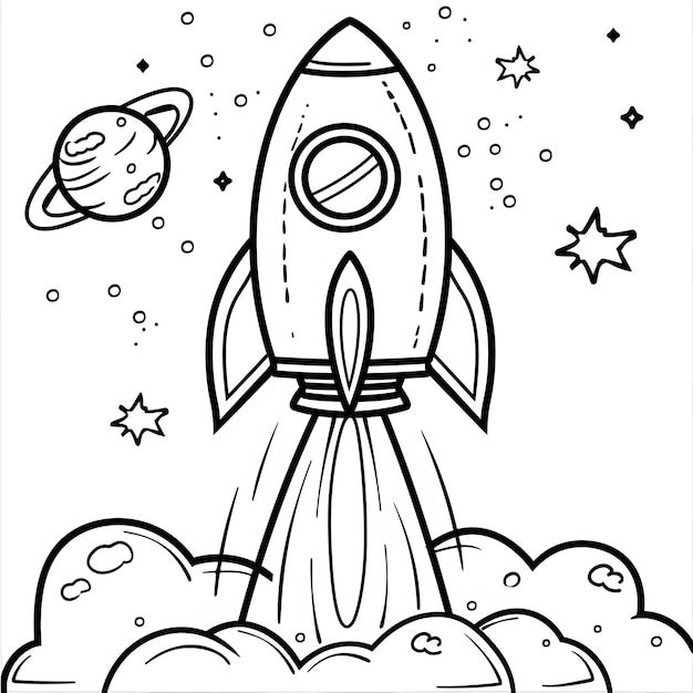 Photo a drawing of a rocket that says rocket