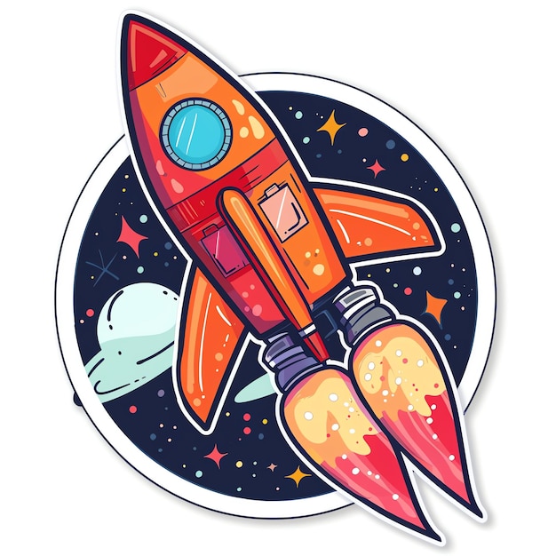 a drawing of a rocket with the word space on it