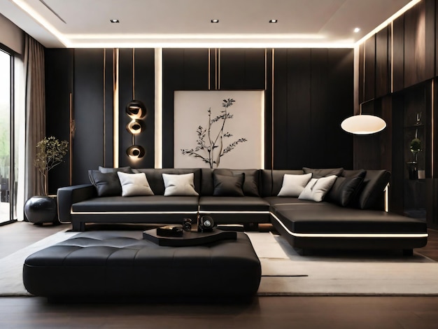 Drawing room with Luxurious Wooden sofa set