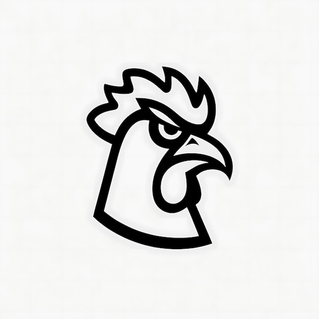 Photo a drawing of a rooster on a white background with a rooster on it