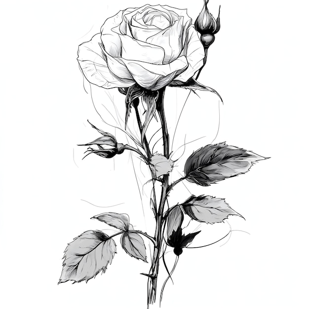 Photo a drawing of a rose that has the word rose on it