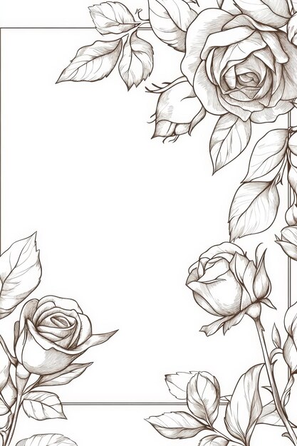 Photo a drawing of roses with a white background that says quot rose quot