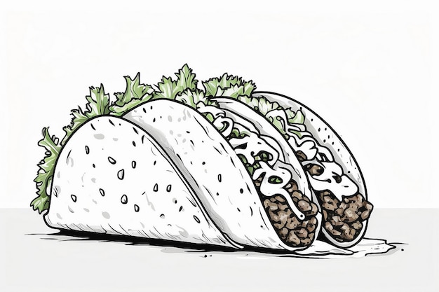 Photo a drawing of a sandwich with a drawing of a chili dog and lettuce