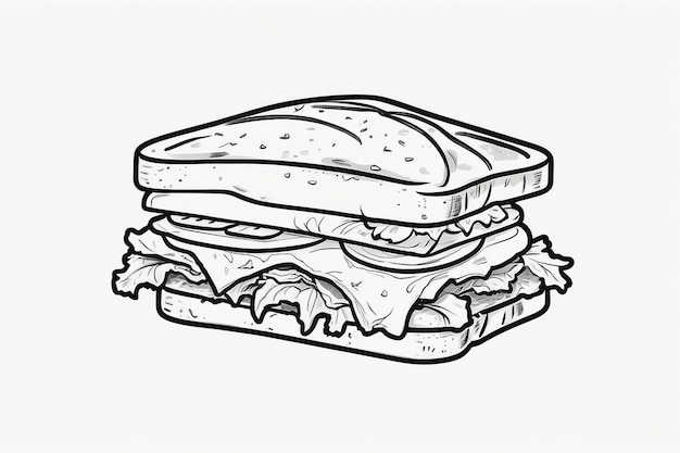 Photo a drawing of a sandwich with the words sandwich on it