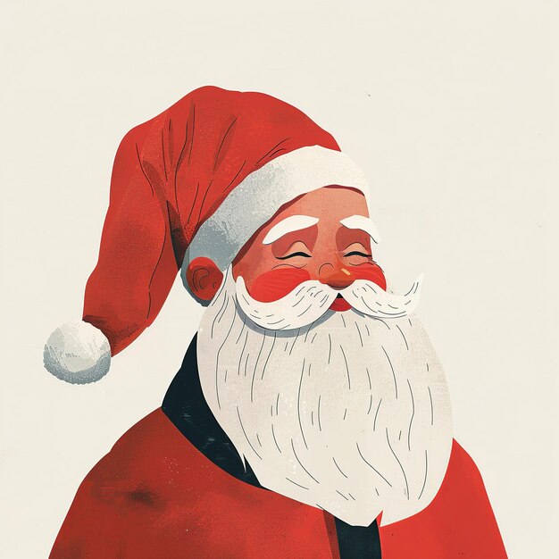 a drawing of a santa claus with a red hat