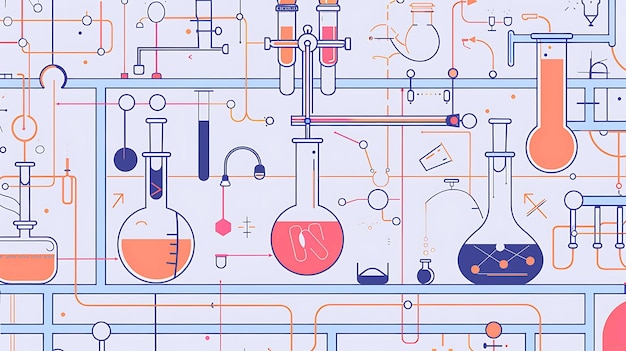 Photo a drawing of a scientific experiment