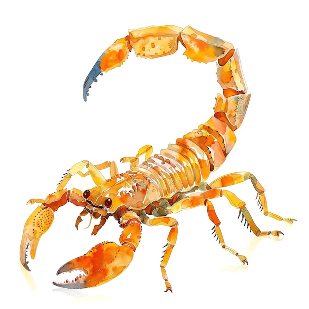 a drawing of a scorpion that has the letter a on it